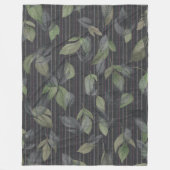 Noir geweven bladeren en strepen fleece deken (Voorkant)