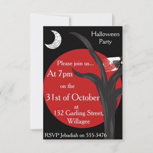Noir Halloween Invite Kaart (Voorkant)