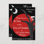 Noir Halloween Invite Kaart (Voorkant / Achterkant)
