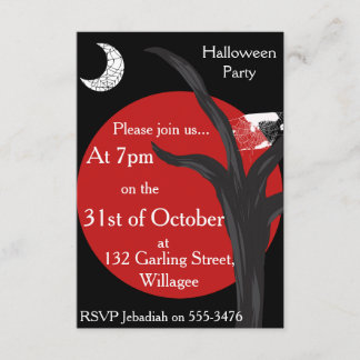 Noir Halloween Invite Kaart