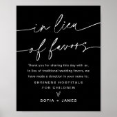 NOIR in plaats van donatiebord voor huwelijks huwe Poster (Voorkant)