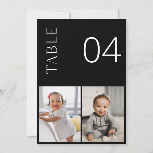 NOIR Kindertijd Fototafel Nummer Kaart (Voorkant)