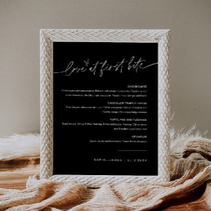 NOIR Love First Bite Dessert Sign Poster