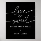NOIR Love is Sweet Wedding Favors Sign Poster (Voorkant)