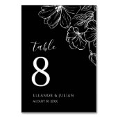 Noir Minimalist Black & White Botanical Kaart (Voorkant)