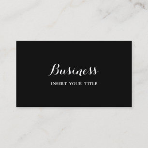 Noir minimalist Trendy Elegant Calligraphic Visitekaartje