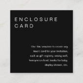 NOIR minimalistisch Kaart Uitnodiging toevoeging (Voorkant)