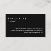 NOIR minimalistisch Kaart Uitnodiging toevoeging (Voorkant)