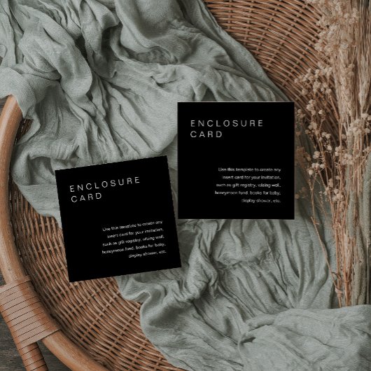 NOIR minimalistisch Kaart Uitnodiging toevoeging