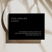 NOIR minimalistisch Kaart Uitnodiging toevoeging