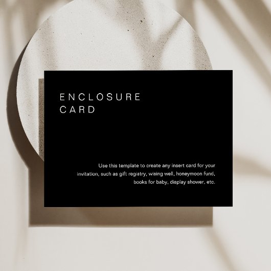 NOIR minimalistisch Kaart Uitnodiging toevoeging