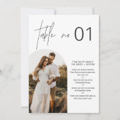 NOIR minimalistisch tafelnummer met leuke weetjes  (Achterkant)