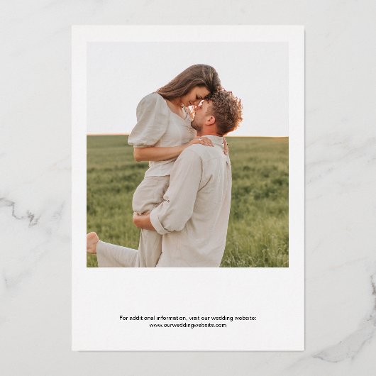 NOIR minimalistisch We zetten Folie uit Folie Uitnodiging (Achterkant)