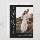 NOIR Minimalistische moderne foto Save The Date Ka Kaart (Voorkant)
