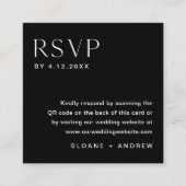 NOIR-minimalistische RSVP-kaart, QR-code invoegen Informatiekaartje (Voorkant)