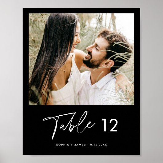 NOIR Modern Minimalistisch Fotolijstnummer 8x10 Poster (Voorkant)