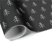 Noir | Modern Trees Pattern Cadeaupapier (Rol Hoek)