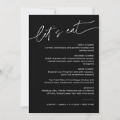 NOIR Moderne zwarte bruiloft menu 5x7 Kaart (Voorkant)