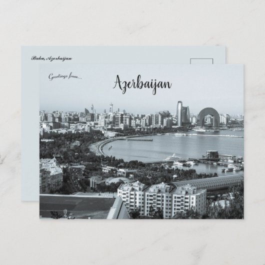 Noir Mood van de Azerbeidzjan van Bakoe Briefkaart (Voorkant / Achterkant)