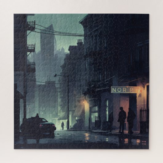 Noir Night Stad Legpuzzel (Verticaal)