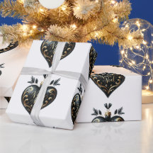 Noir Noel Hartvormige Kerstboomornament Geschenkve