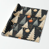 Noir Noël kerstboom Cadeaupapier (Uitgerold)