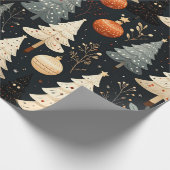 Noir Noël kerstboom Cadeaupapier (Hoek)