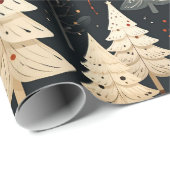 Noir Noël kerstboom Cadeaupapier (Rol Hoek)