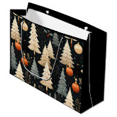 Noir Noël kerstboom Groot Cadeauzakje (Voorkant Gekanteld)