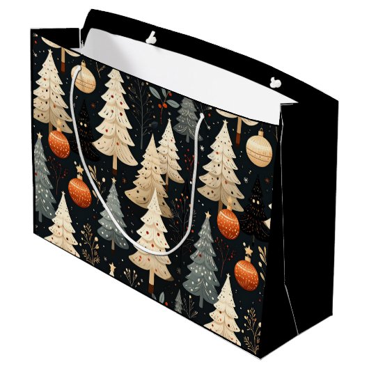 Noir Noël tree Groot Cadeauzakje (Achterkant Gekanteld)