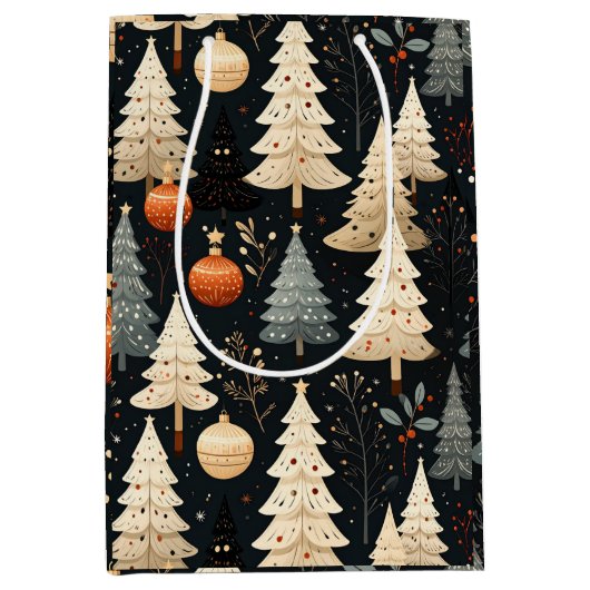 Noir Noël tree Medium Cadeauzakje (Voorkant)