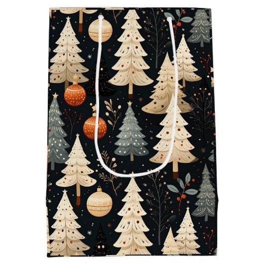 Noir Noël tree Medium Cadeauzakje (Achterkant)