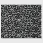 Noir Nouveau Chic Pattern Cadeaupapier (Vlak)