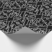 Noir Nouveau Chic Pattern Cadeaupapier (Hoek)