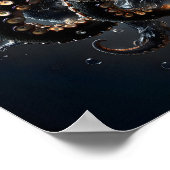 Noir Octopus Fantasy Donkere Squid Surrealistische Poster (Hoek)