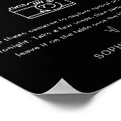 NOIR Oh Snap Disposable Camera Wedding Sign Poster (Hoek)