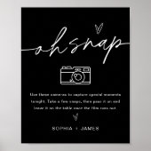 NOIR Oh Snap Disposable Camera Wedding Sign Poster (Voorkant)