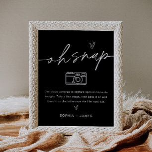 NOIR Oh Snap Disposable Camera Wedding Sign Poster