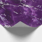 Noir Paars Silver Black Marble Shiny Glam Cadeaupapier (Hoek)