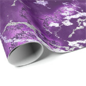 Noir Paars Silver Black Marble Shiny Glam Cadeaupapier (Rol Hoek)