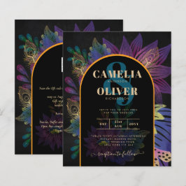 Noir Peacock Jewel Tones Floral Wedding