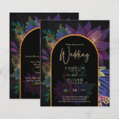 Noir Peacock Jewel Tones Floral Wedding (Voorkant / Achterkant)