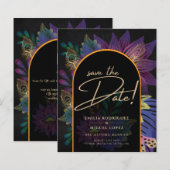 Noir Peacock Jewel Tones Floral Wedding (Voorkant / Achterkant)