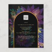 Noir Peacock Jewel Tones Floral Wedding Flyer (Achterkant)