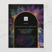 Noir Peacock Jewel Tones Floral Wedding Flyer (Achterkant)