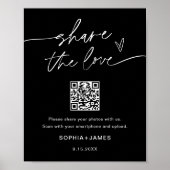 NOIR Share the Love Trouwfoto QR-code Poster (Voorkant)