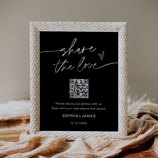 NOIR Share the Love Trouwfoto QR-code Poster