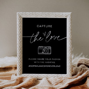 NOIR Vang de hashtag Love Wedding Poster