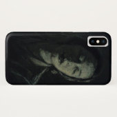 Noir White Charcoal Woman op Black iPhone Case (Achterkant (horizontaal))