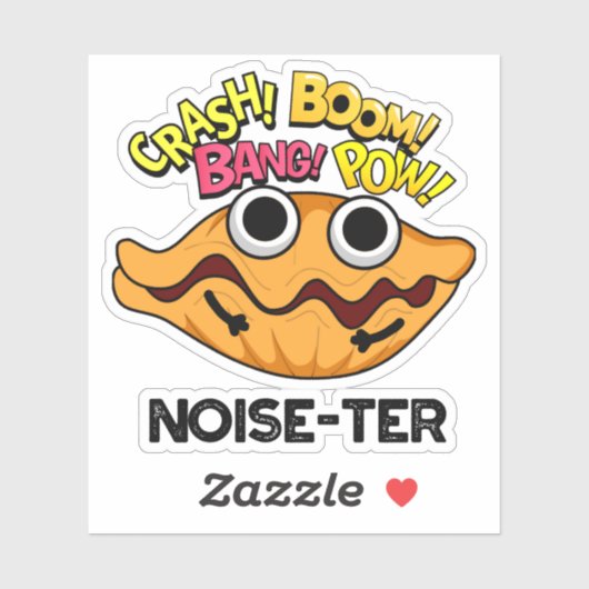 Noise-ter Funny Noisy Oyster Pun Sticker (Vel)